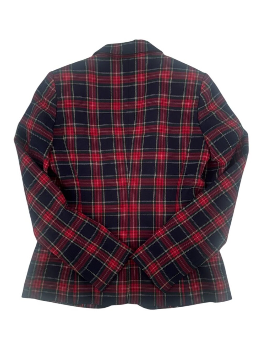 Tommy Hilfiger Women’s Size 4 Classic Tartan Plaid Blazer Elbow Patches Preppy - Picture 7 of 13